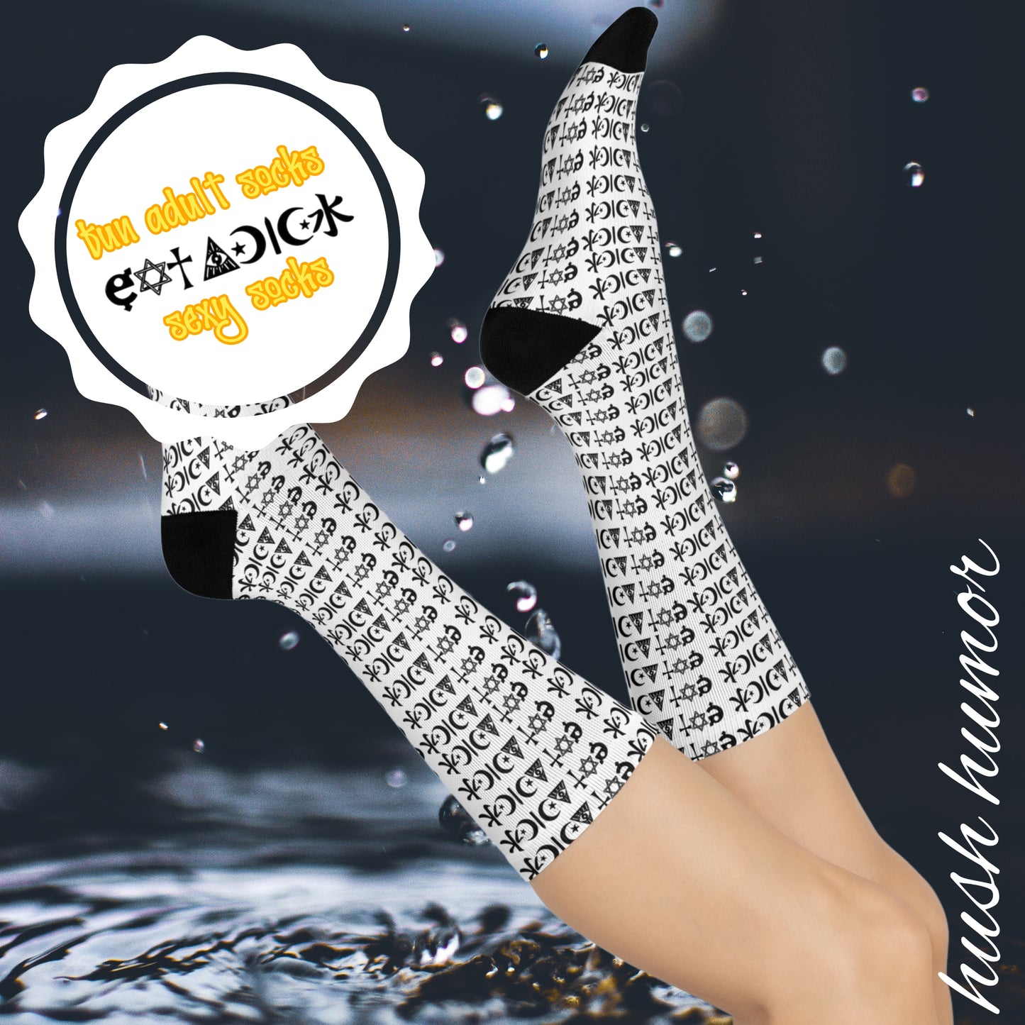 Cheeky Funny Socks, Eat a D*ck socks Novelty Crew Socks for Valentine’s Day, Gag Gift for women, Quirky Rude Humor Accessories, Naughty Socks