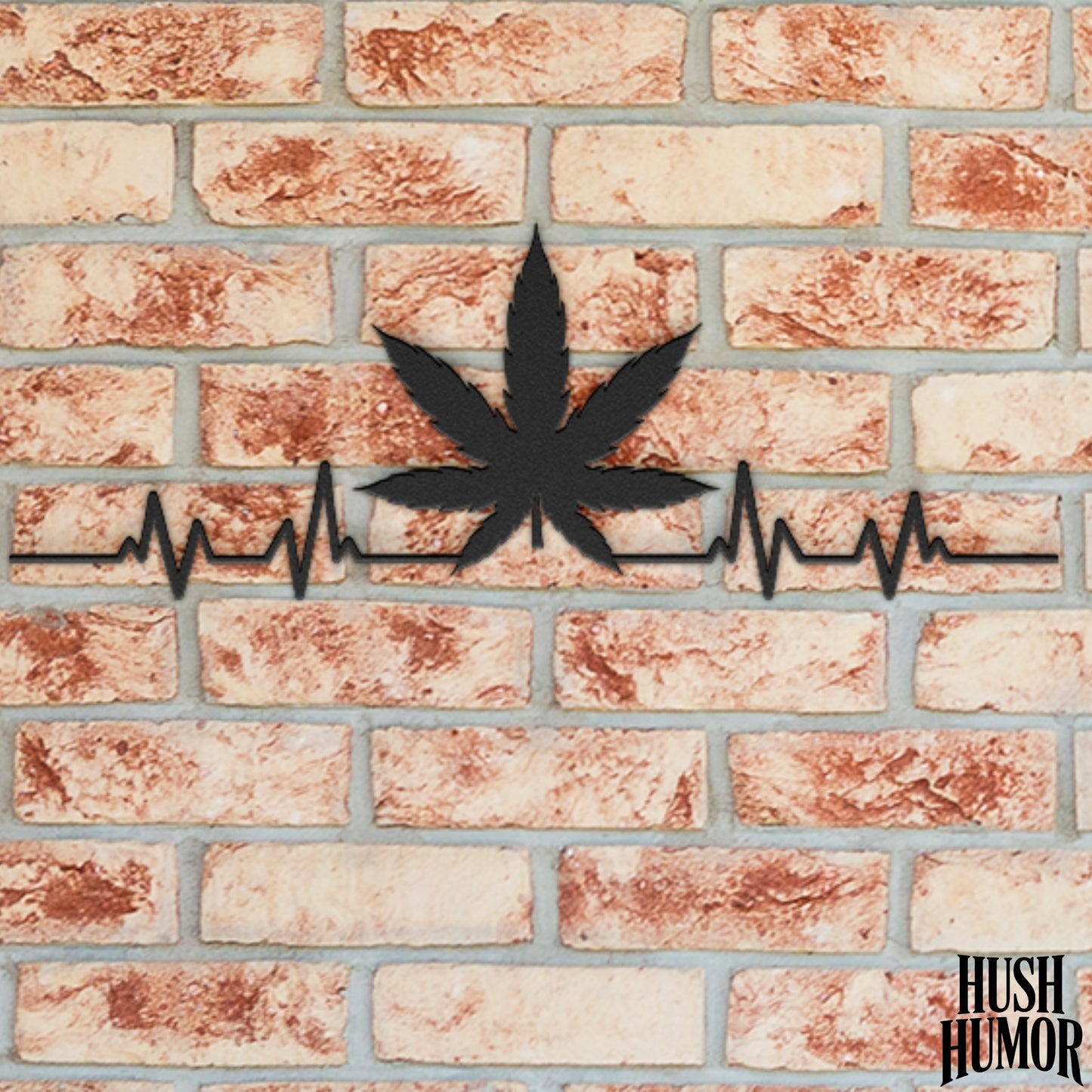 Metal Marijuana Leaf heartbeat indoor outdoor metal weed sign from Mancave to Outdoor Entertaining area Stoner Decor