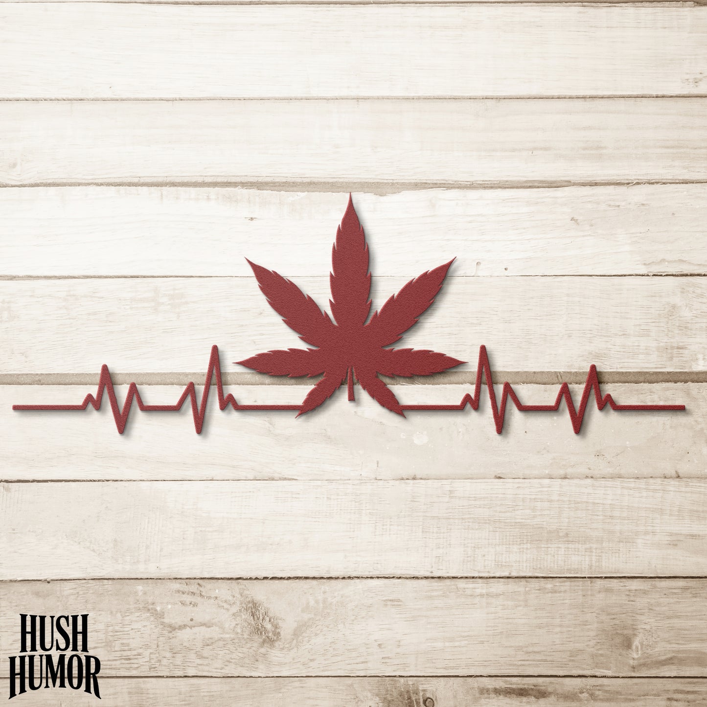 Metal Marijuana Leaf heartbeat indoor outdoor metal weed sign from Mancave to Outdoor Entertaining area Stoner Decor