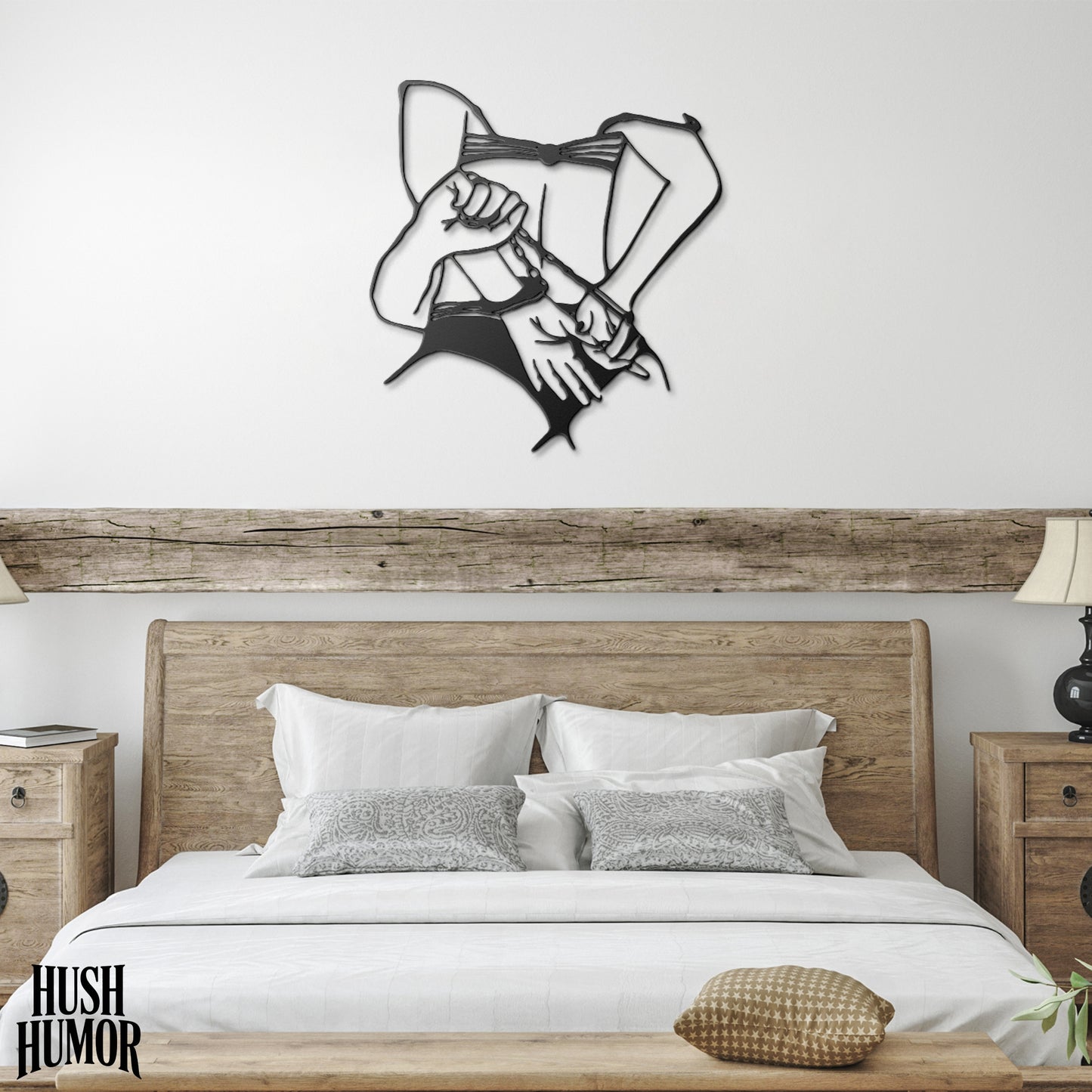 Cuffed BDSM Wall Decor – Erotic Bondage Line Art for Kinky Couples & Naughty Bedrooms