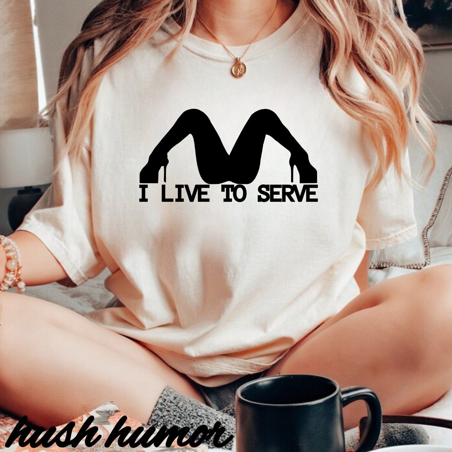 BDSM Clothing Shirt Submissive - I Live to Serve - submissive gift