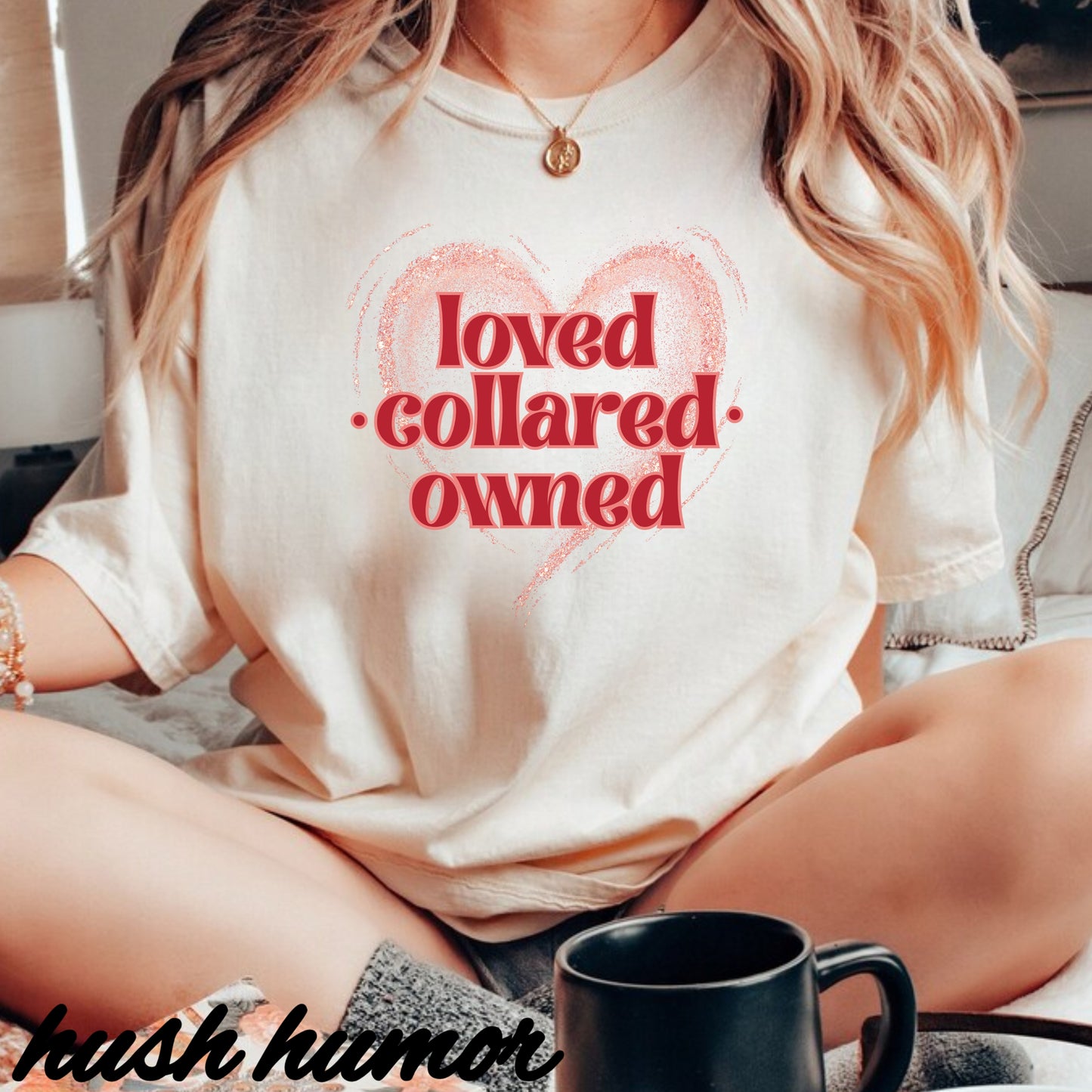 BDSM apparel Loved Collared Owned Submissive T-shirt, Submissive Wife kinky gift
