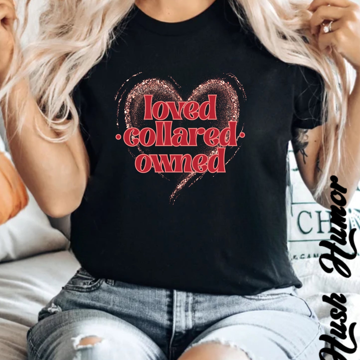 BDSM apparel Loved Collared Owned Submissive T-shirt, Submissive Wife kinky gift