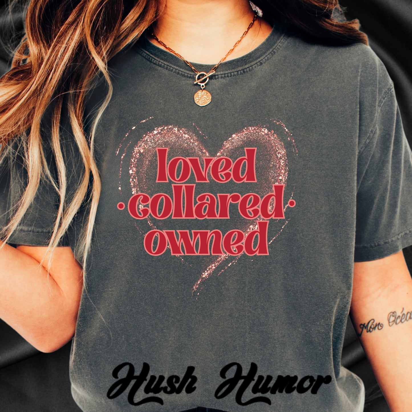 BDSM apparel Loved Collared Owned Submissive T-shirt, Submissive Wife kinky gift