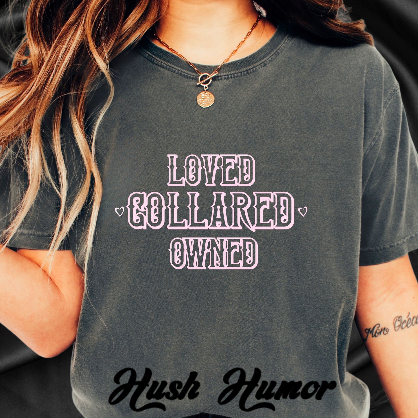 Submissive BDSM Loved Collared Owned T-shirt, Unisex Kinky Tee, Submissive Wife Gift