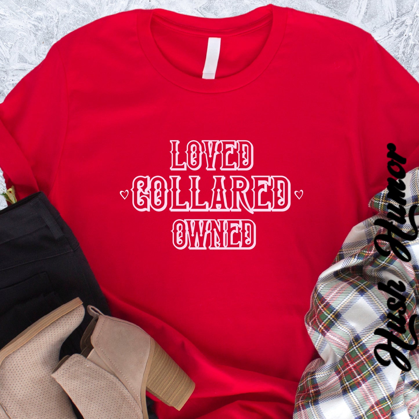 Submissive BDSM Loved Collared Owned T-shirt, Unisex Kinky Tee, Submissive Wife Gift