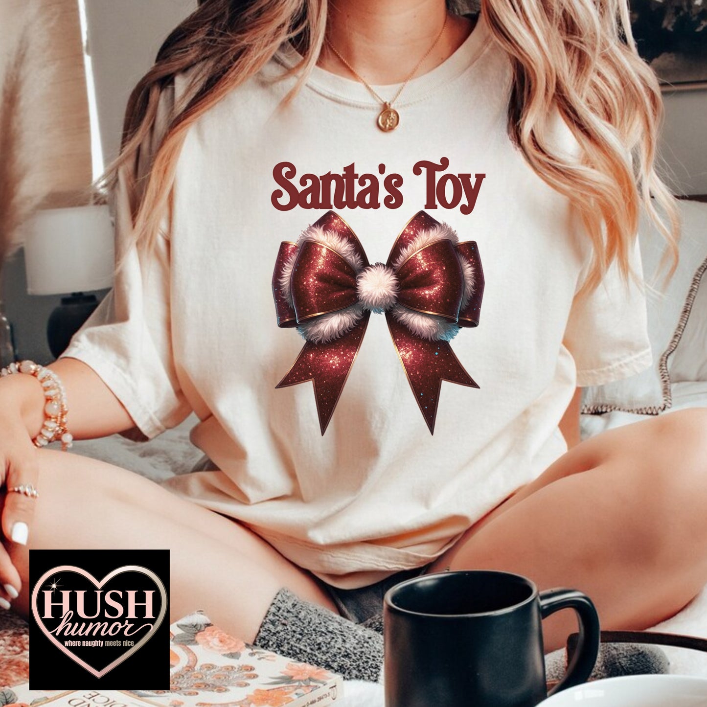 Santa’s Toy Favorite Christmas Party Suggestive Tee – Funny Adult NSFW Holiday Party T-Shirt