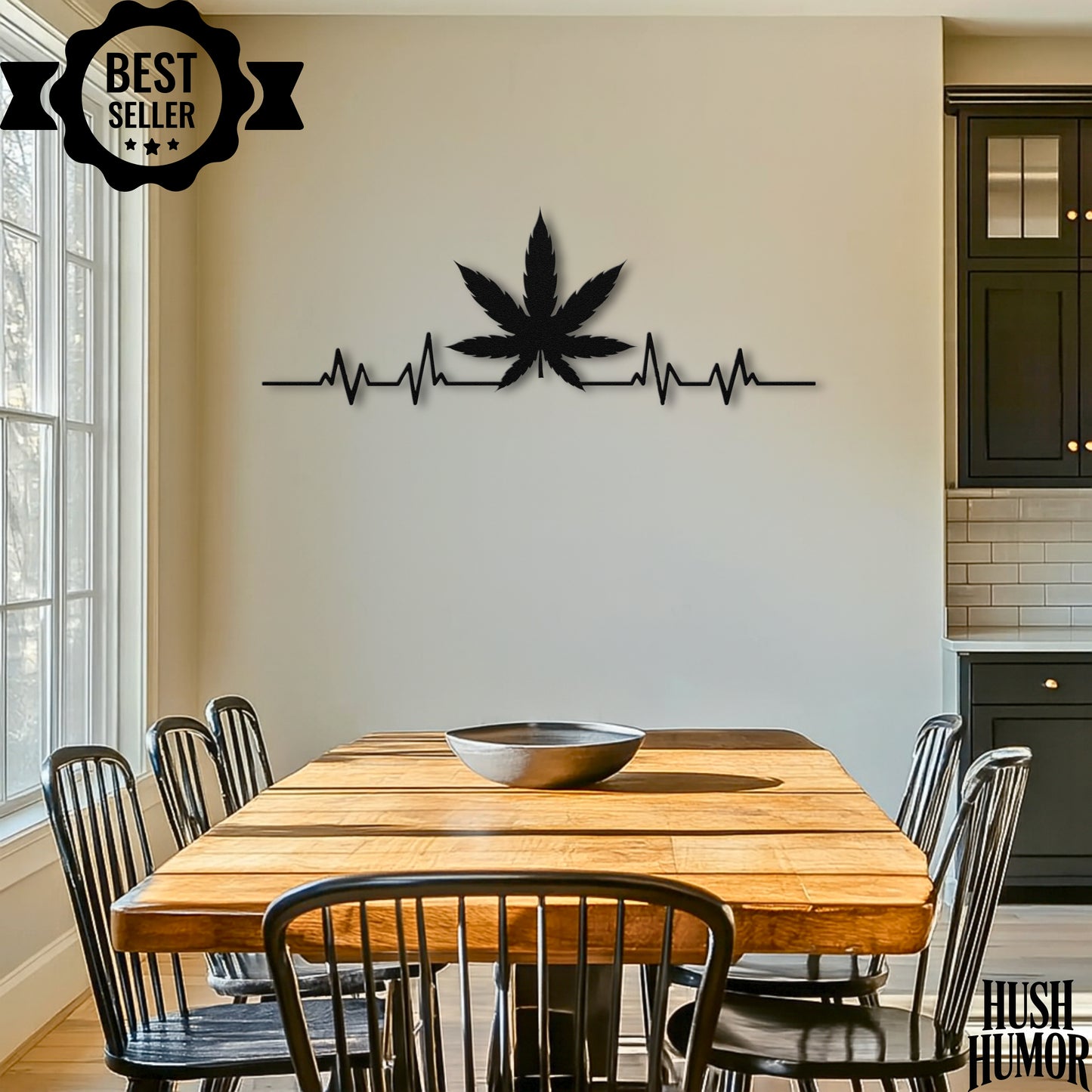 Metal Marijuana Leaf heartbeat indoor outdoor metal weed sign from Mancave to Outdoor Entertaining area Stoner Decor