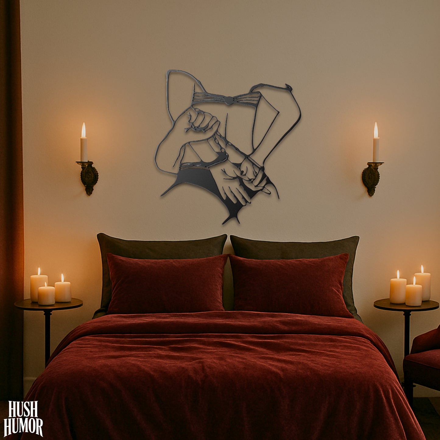 Cuffed BDSM Wall Decor – Erotic Bondage Line Art for Kinky Couples & Naughty Bedrooms