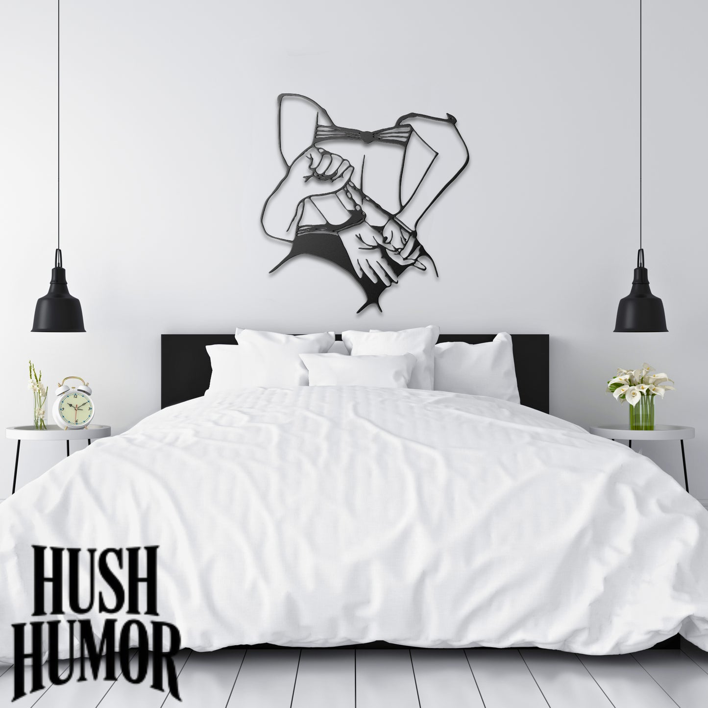 Cuffed BDSM Wall Decor – Erotic Bondage Line Art for Kinky Couples & Naughty Bedrooms