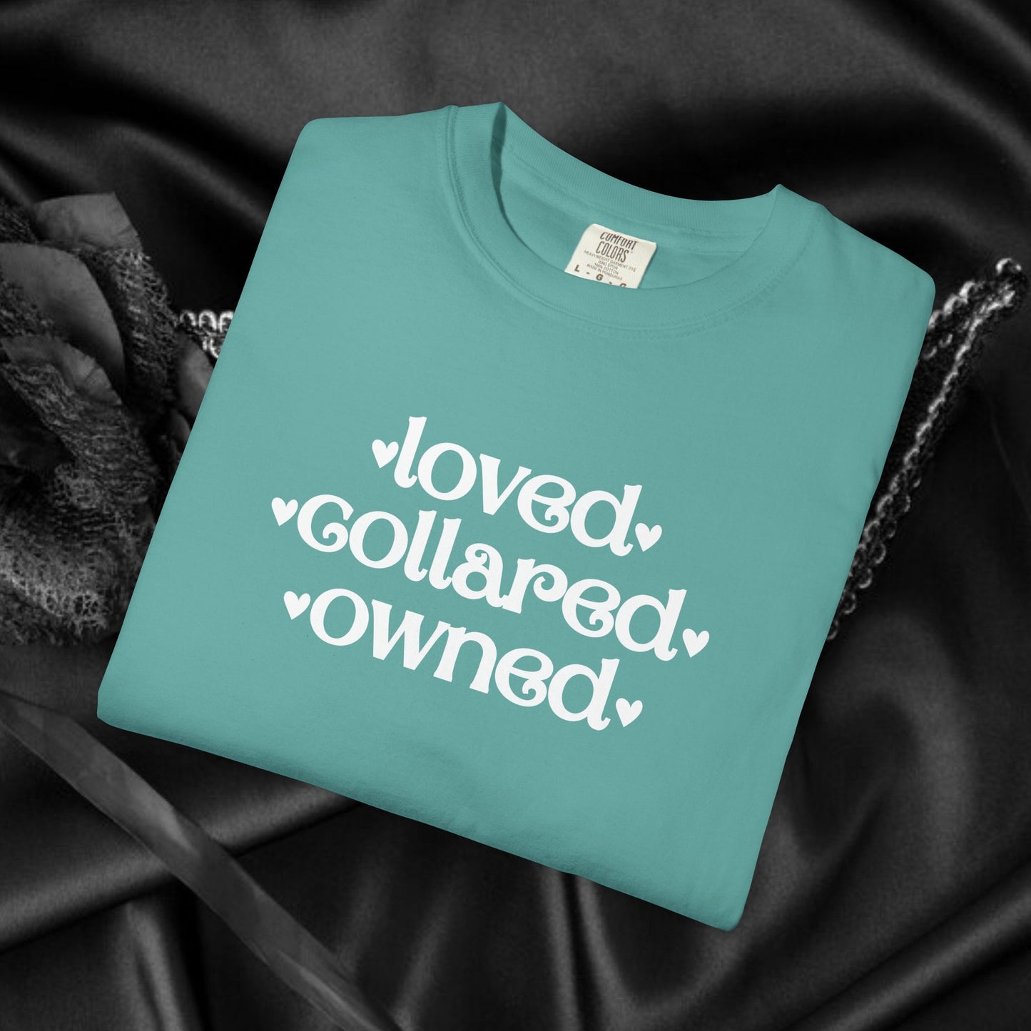 BDSM Loved Collared Owned Submissive T-shirt, Unisex Kinky Tee, Submissive Wife Gift, Dominant Lover Gift, BDSM Apparel