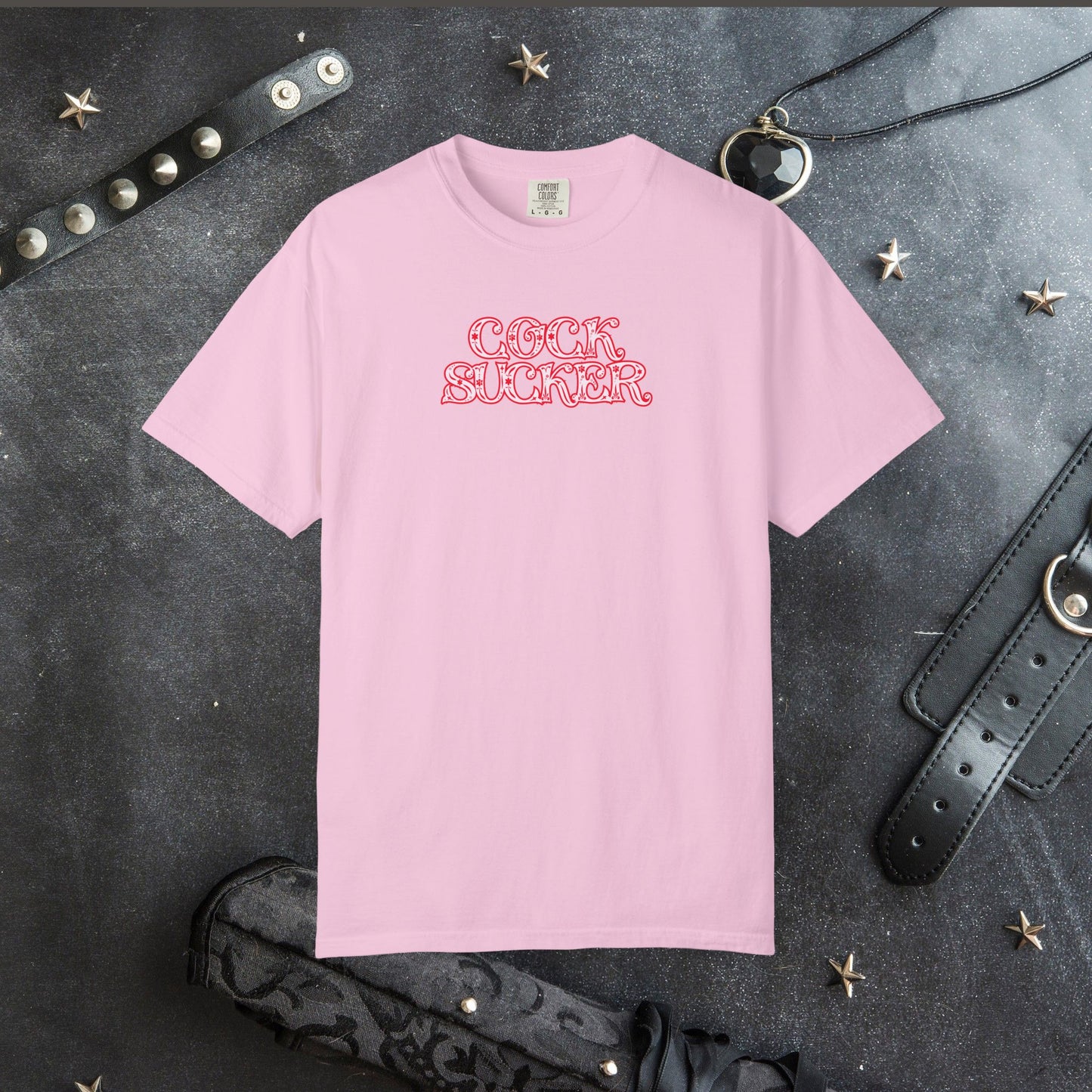 C*ck Sucker Naughty Girl Sex T-Shirt – Sexy Offensive Ladies Comfort Colors® Tee, Hot Wife Shirt, Inappropriate NSFW Top