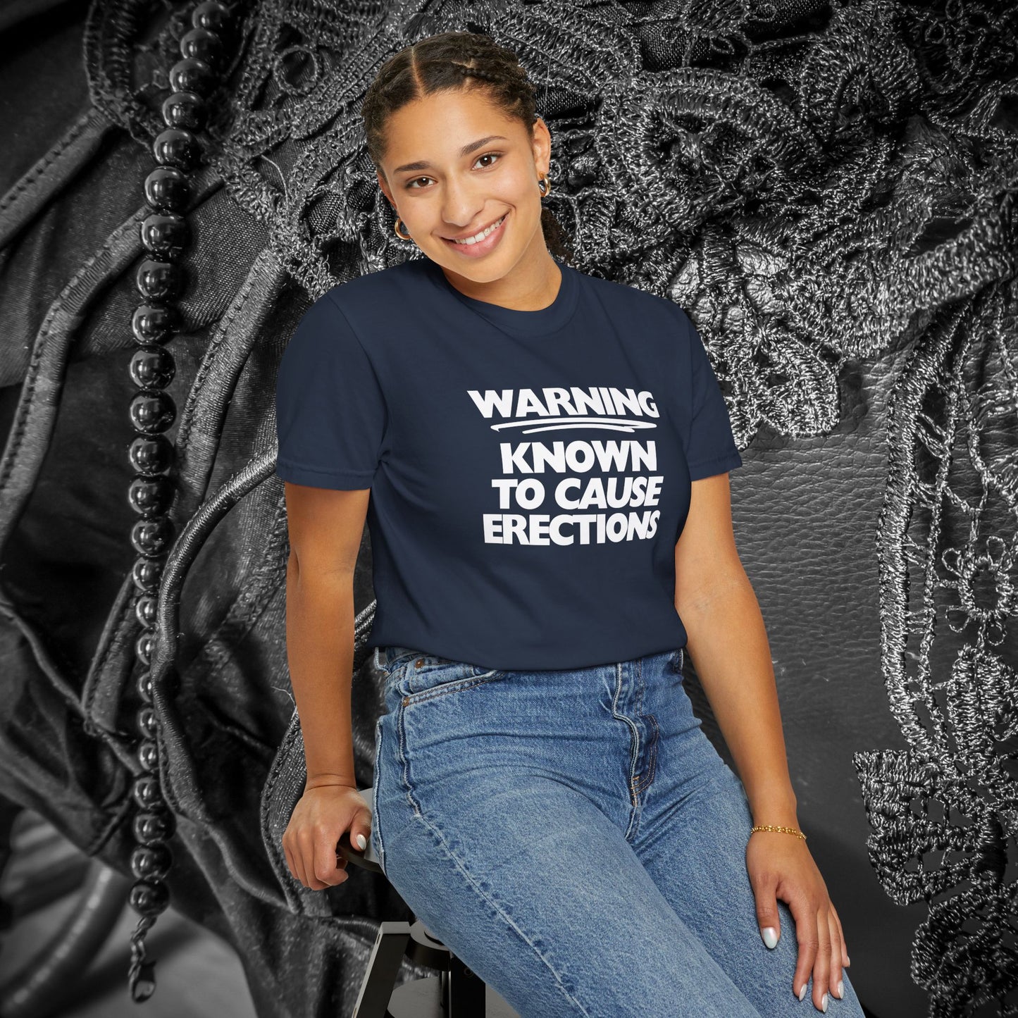 Naughty Shirt – WARNING Known to Cause Erections Adult Garment-Dyed Comfort Colors Tee