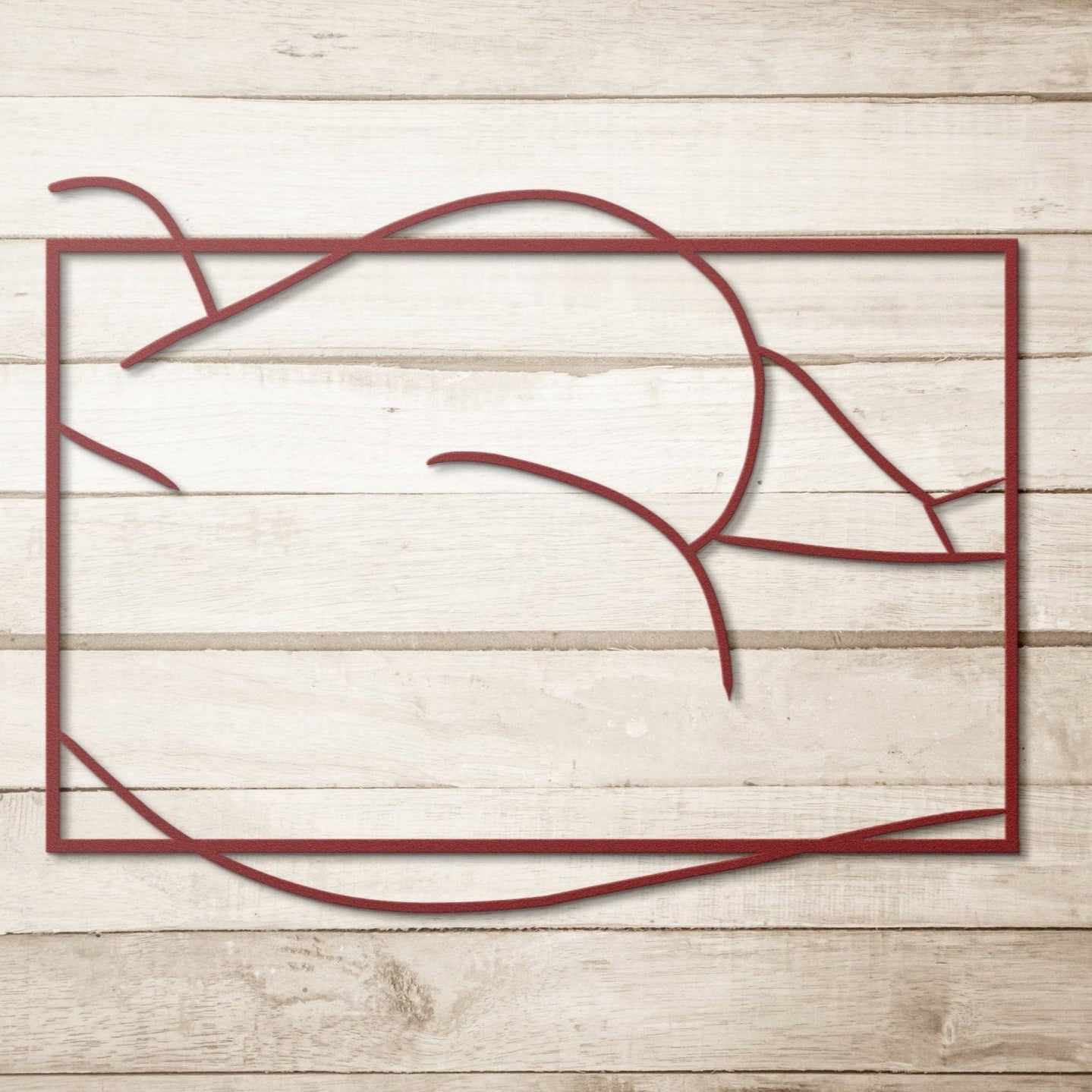 Thick Girl Nude Metal Wall Art – Erotic Line Art of Curvy Female Butt for Bedroom Decor