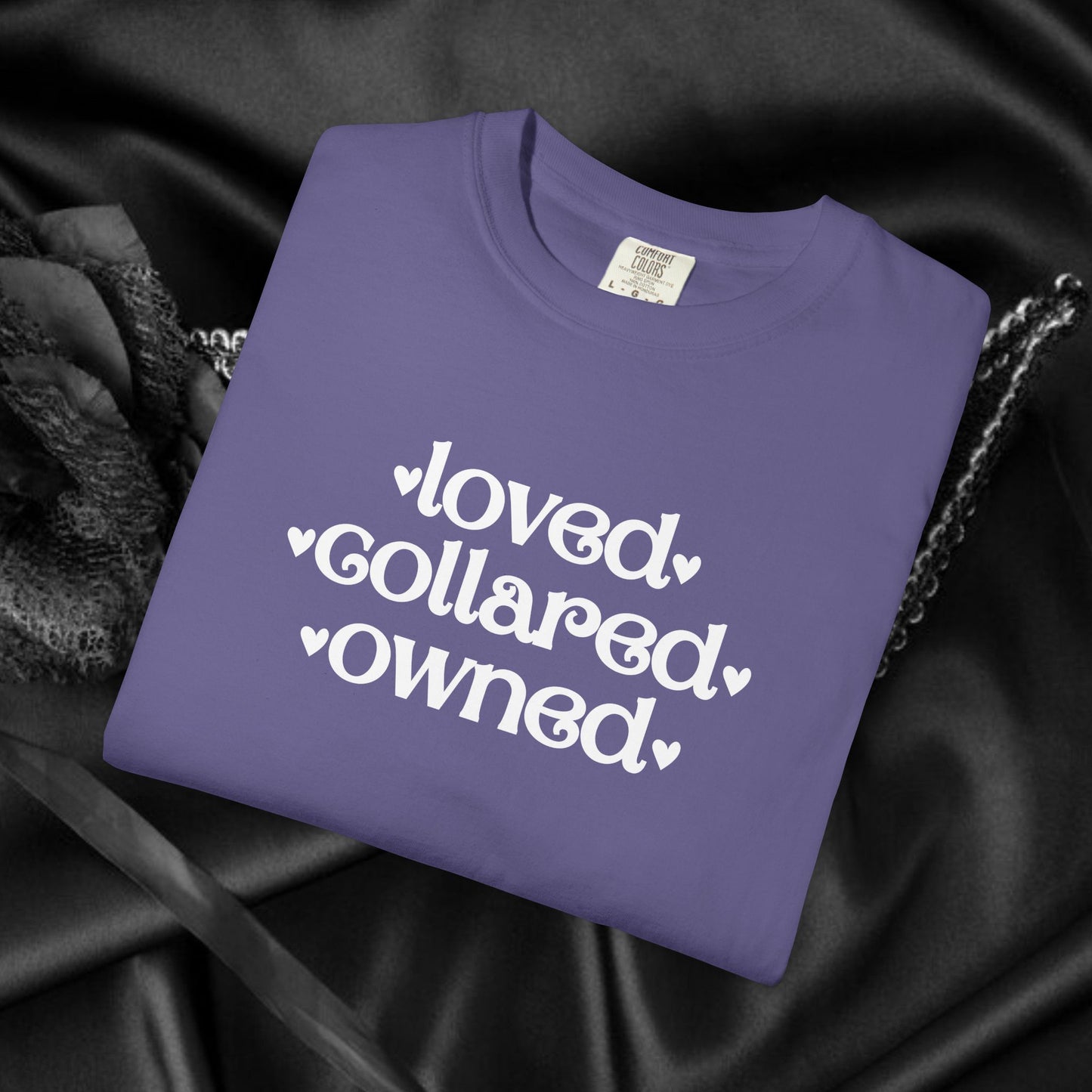 BDSM Loved Collared Owned Submissive T-shirt, Unisex Kinky Tee, Submissive Wife Gift, Dominant Lover Gift, BDSM Apparel