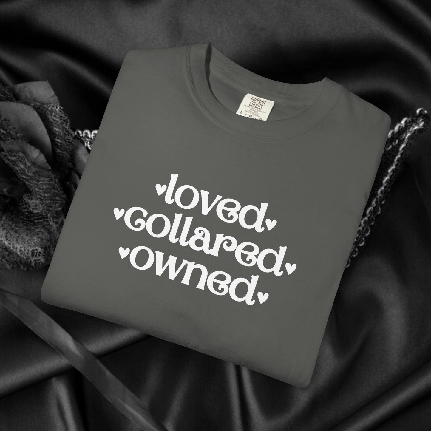 BDSM Loved Collared Owned Submissive T-shirt, Unisex Kinky Tee, Submissive Wife Gift, Dominant Lover Gift, BDSM Apparel
