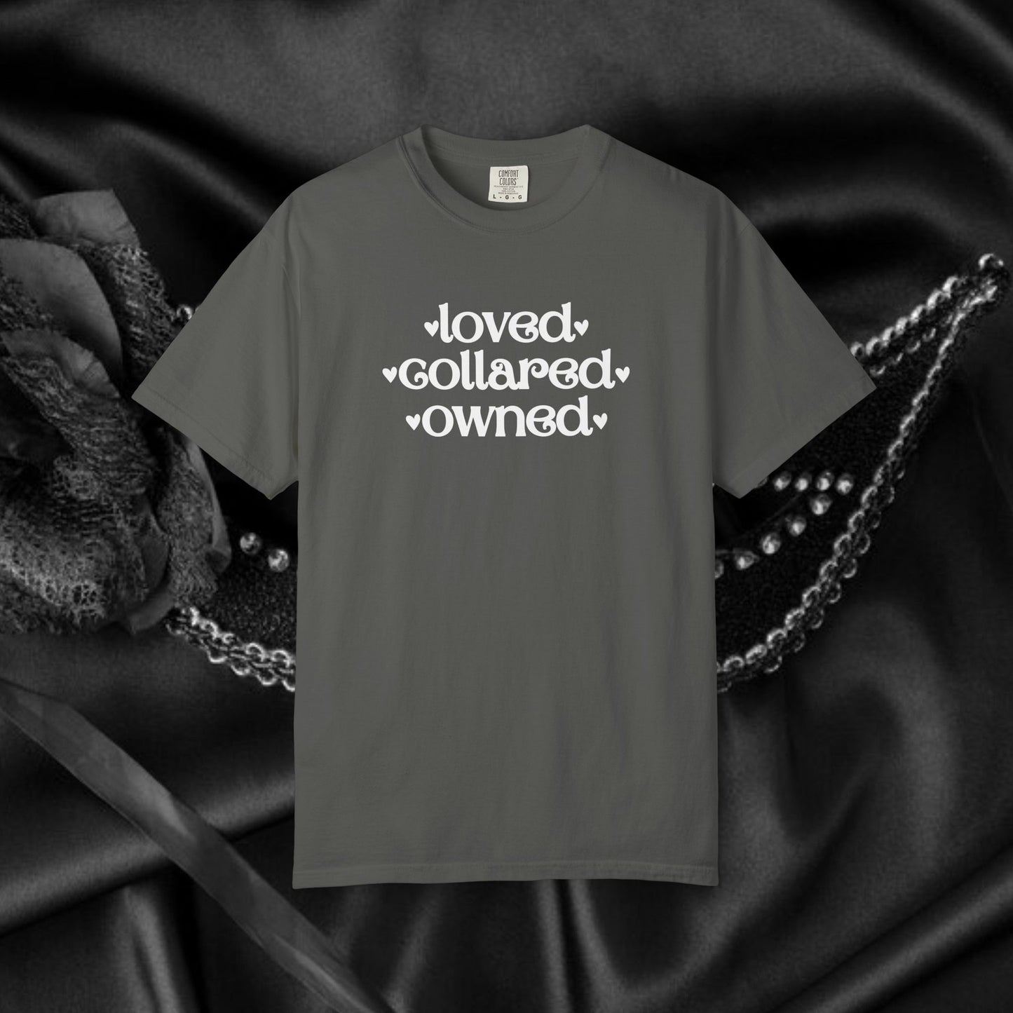 BDSM Loved Collared Owned Submissive T-shirt, Unisex Kinky Tee, Submissive Wife Gift, Dominant Lover Gift, BDSM Apparel
