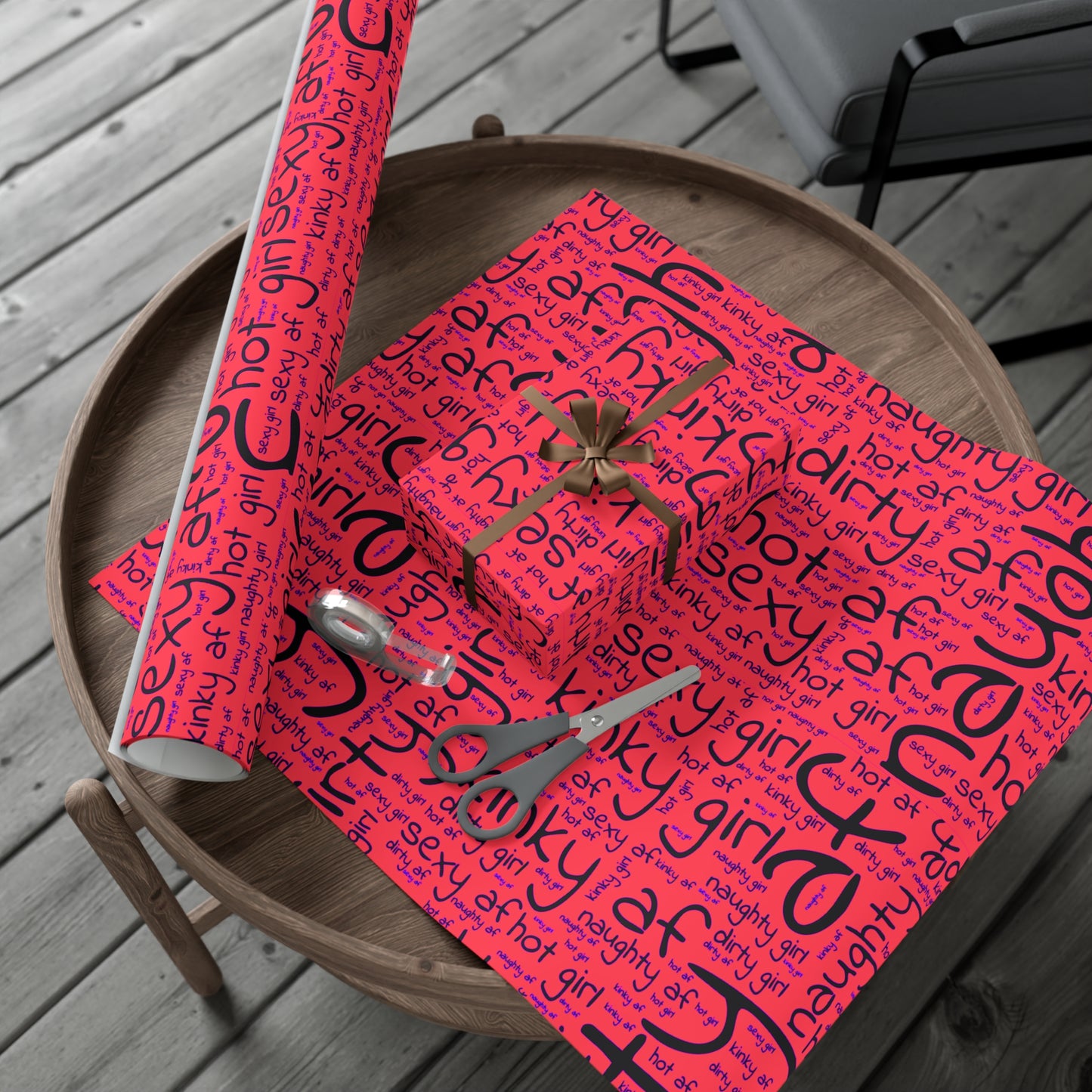 Naughty AF Wrapping paper, special occasion wrapping paper for hot girls