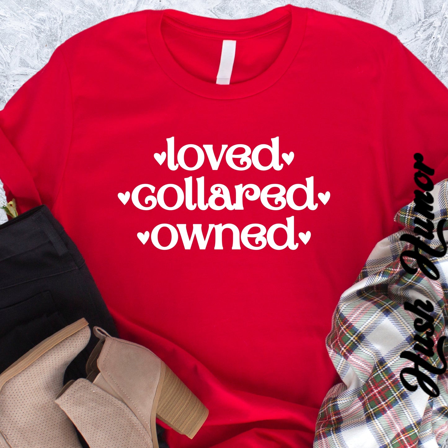 BDSM Loved Collared Owned Submissive T-shirt, Unisex Kinky Tee, Submissive Wife Gift, Dominant Lover Gift, BDSM Apparel