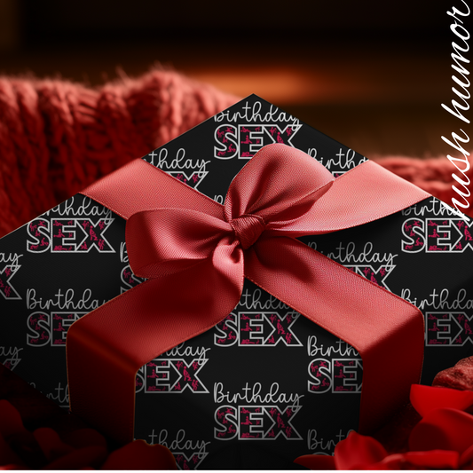 Birthdy Sex Wrapping Paper Adult Birthday Decor, Funny Gift Wrap, Unique Wrapping Paper, special occasions