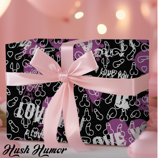 Penis wrapping paper, for Kinky Adult gifts, Dirty d*ck Gift Wrap, Special Occasion Wrapping paper