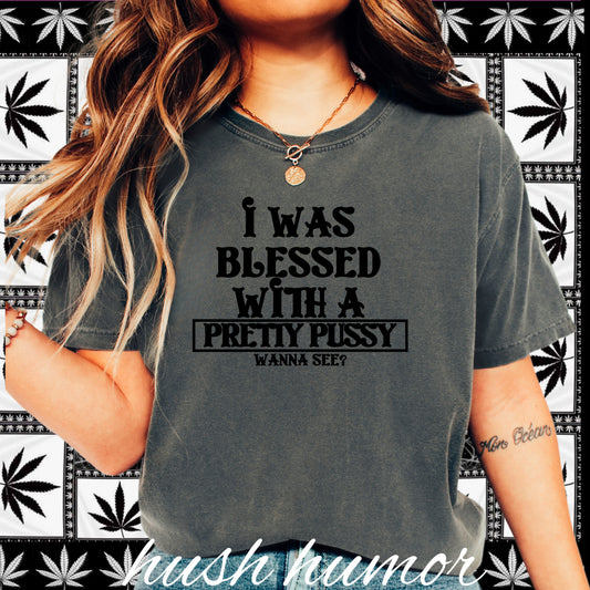 I Was Blessed With a Pretty Psssy Shirt – Naughty FEMdom BDSM Dom Sub Tee for Wife