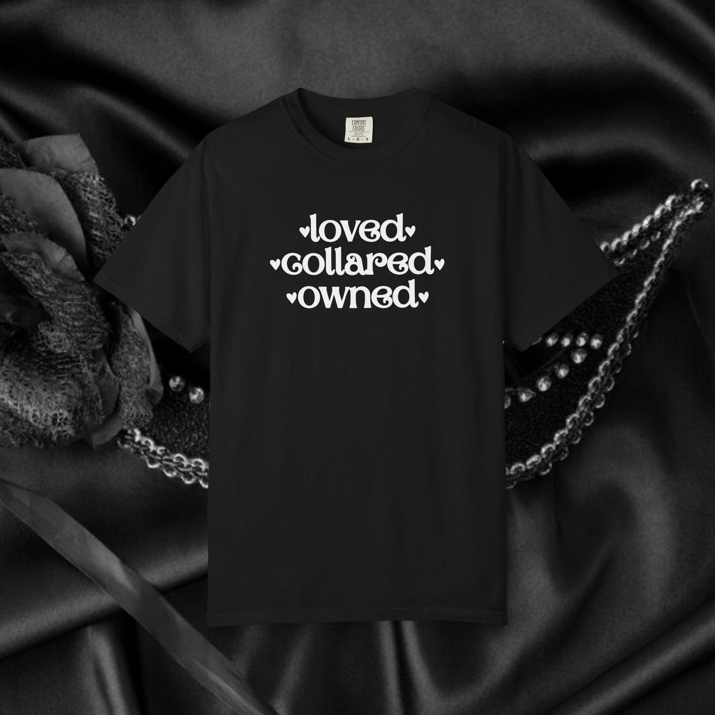 BDSM Loved Collared Owned Submissive T-shirt, Unisex Kinky Tee, Submissive Wife Gift, Dominant Lover Gift, BDSM Apparel