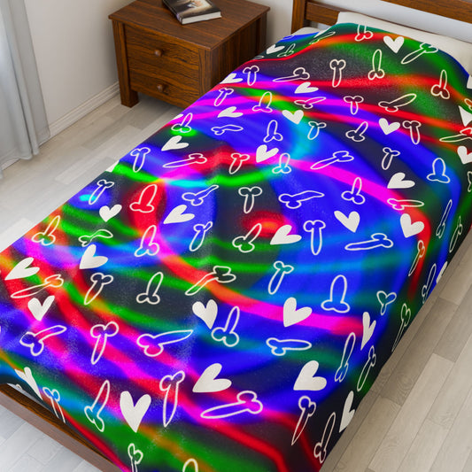 Electric Penis Blanket Cozy Adult Gift, Velveteen Plush Naughty Dong Rude C*ck Throw