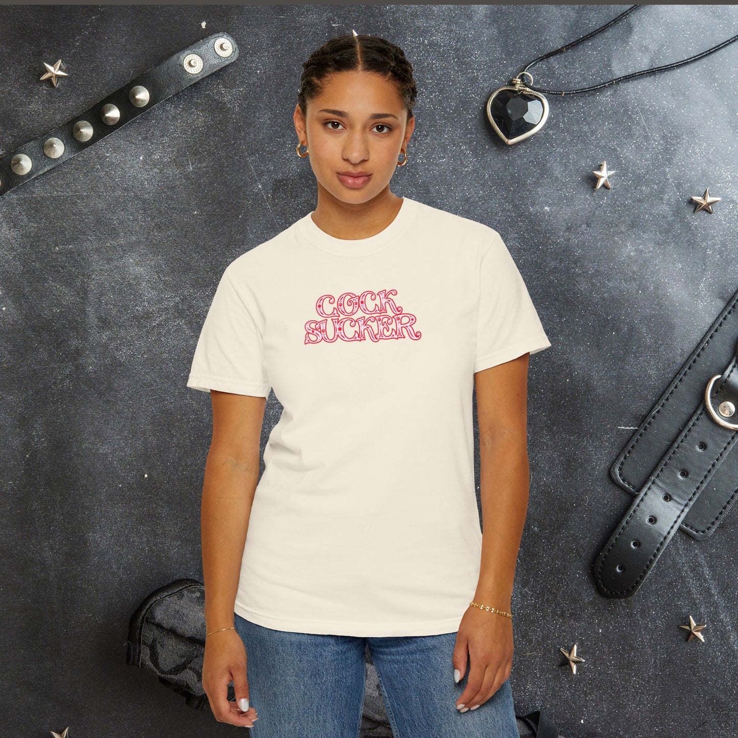 C*ck Sucker Naughty Girl Sex T-Shirt – Sexy Offensive Ladies Comfort Colors® Tee, Hot Wife Shirt, Inappropriate NSFW Top