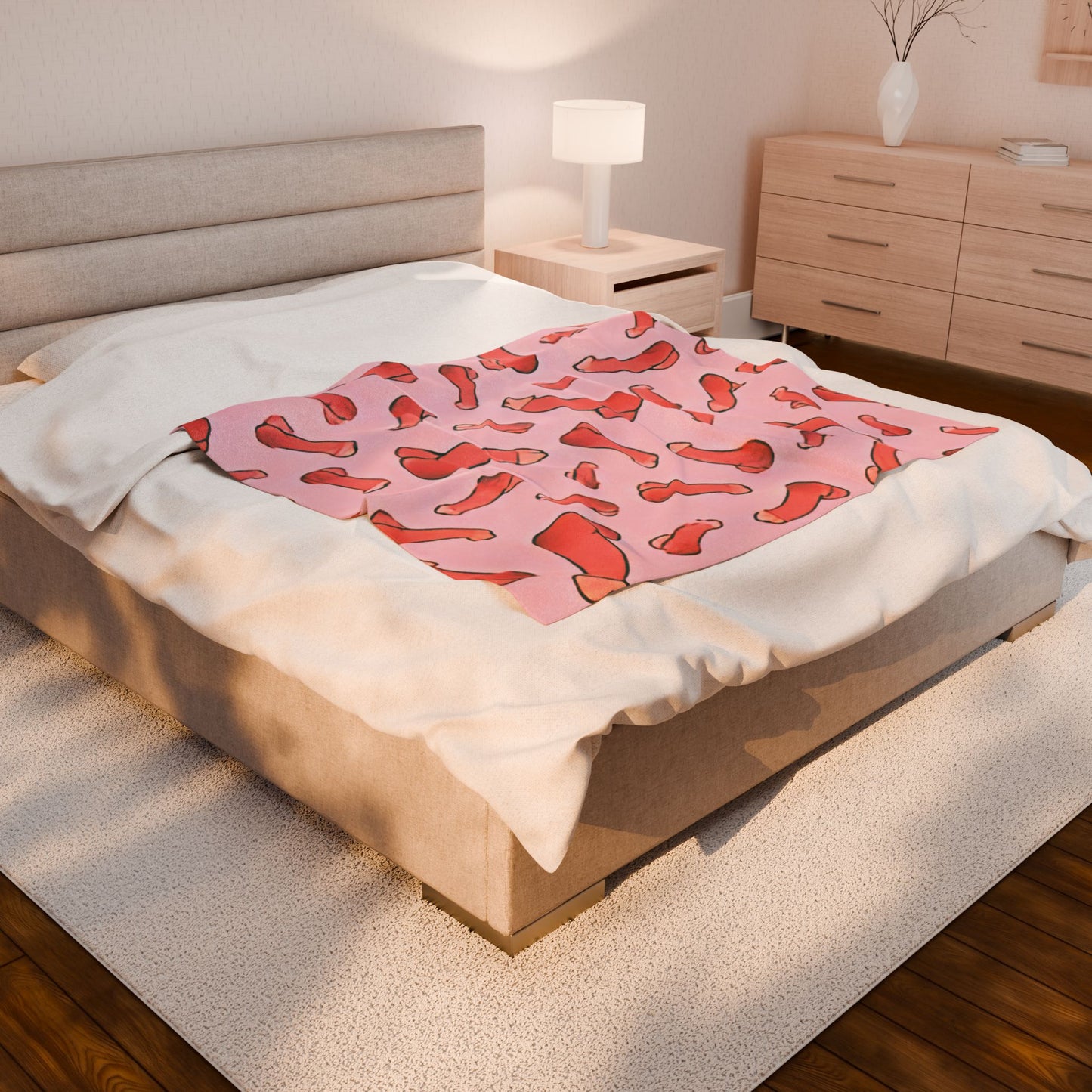 Pink C*ck Blanket – Naughty Willy Throw for Adults, Funny NSFW Penis Gift