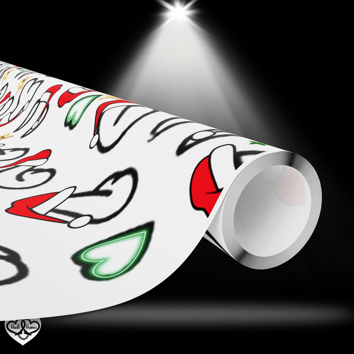 Christmas Penis Wrapping Paper – Naughty Holiday Gift Wrap with Santa Hats, Funny Adult Christmas Party Wrapping Paper