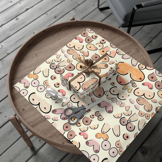 Gift Wrap Paper Boobies Naughty Adult Humor Tits Wrapping Paper