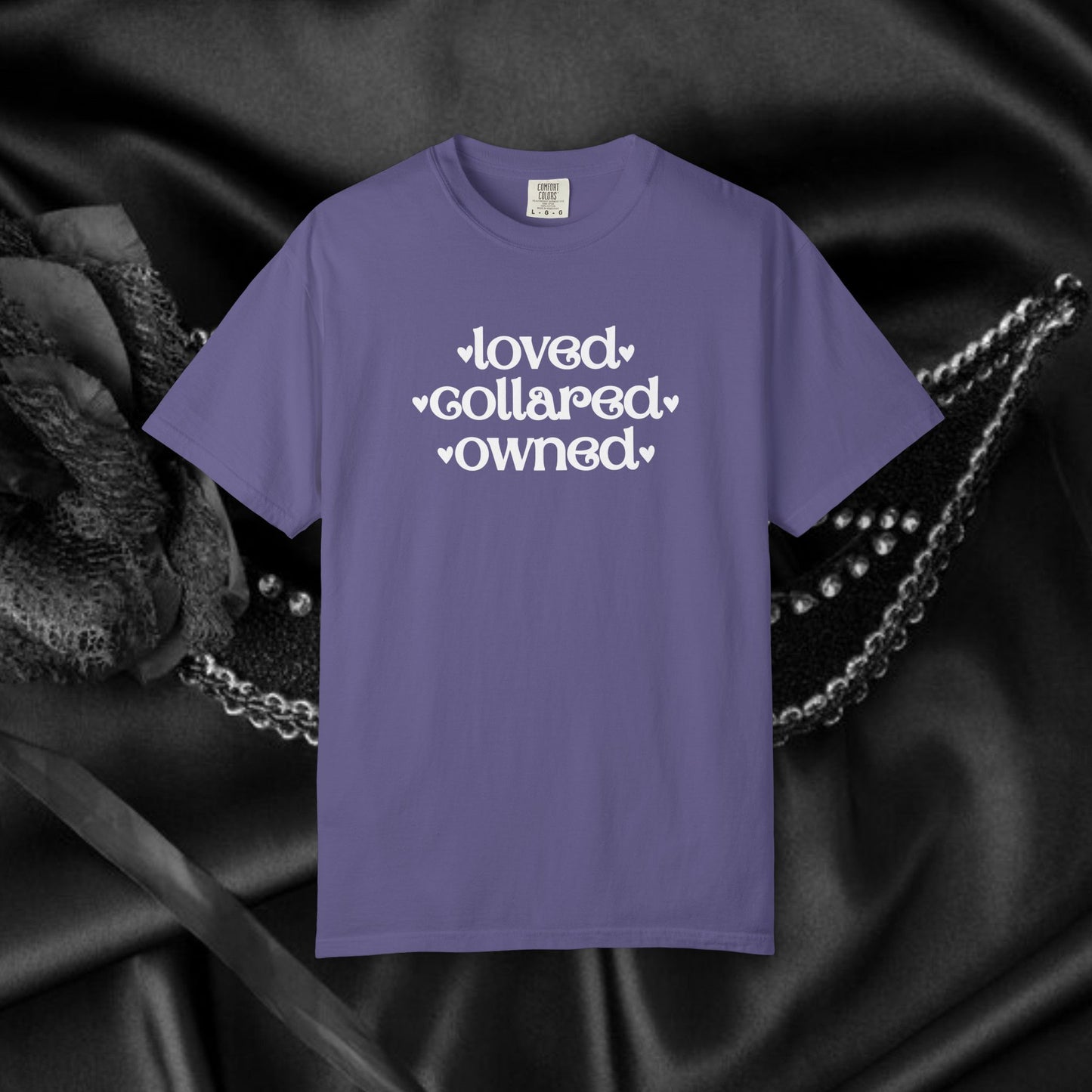 BDSM Loved Collared Owned Submissive T-shirt, Unisex Kinky Tee, Submissive Wife Gift, Dominant Lover Gift, BDSM Apparel