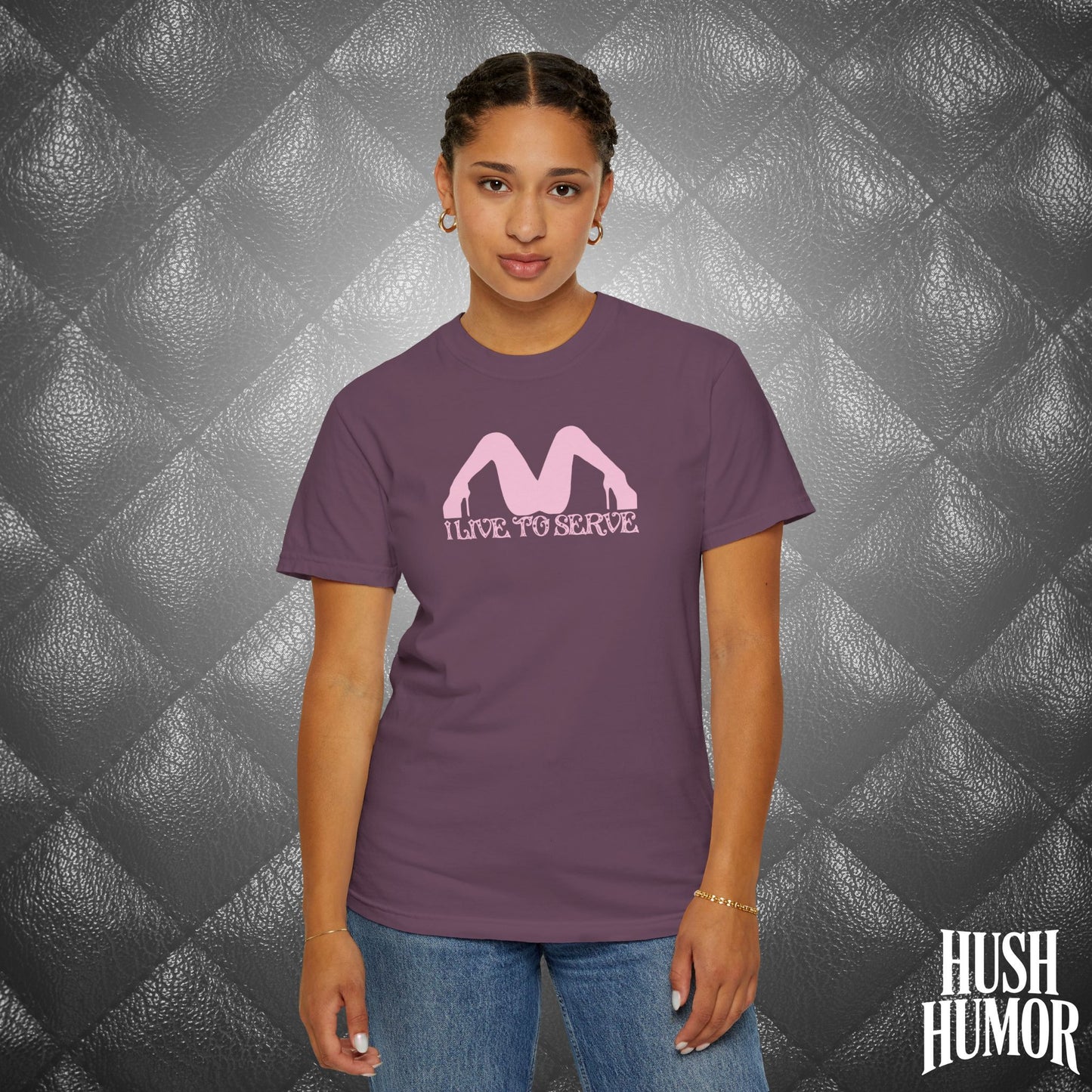 I Live to Serve Submissive T-Shirt | BDSM Kink Shirt for Women Pink graphic tee