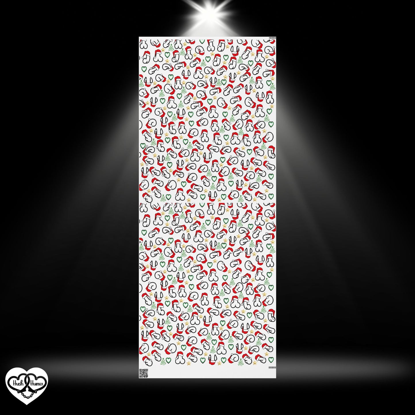 Christmas Penis Wrapping Paper – Naughty Holiday Gift Wrap with Santa Hats, Funny Adult Christmas Party Wrapping Paper