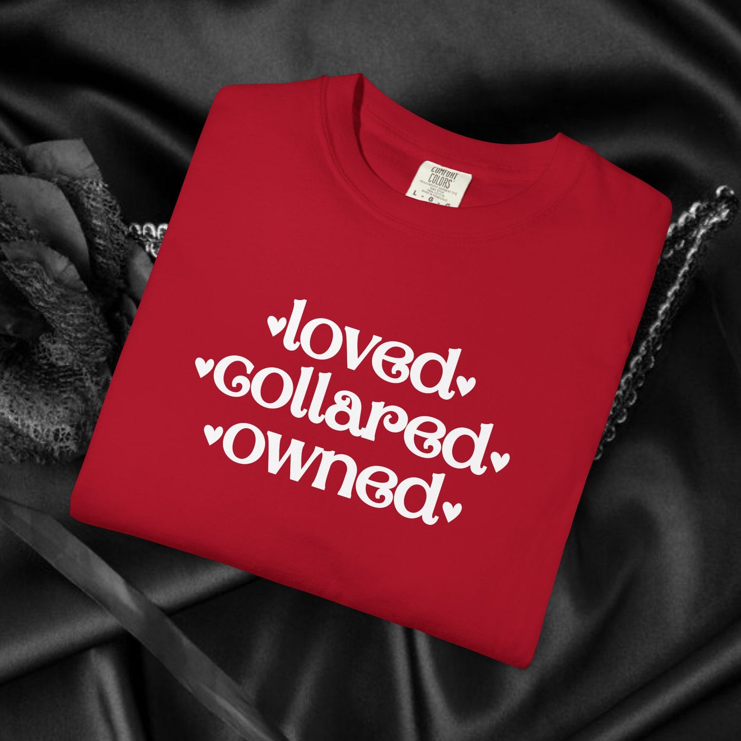 BDSM Loved Collared Owned Submissive T-shirt, Unisex Kinky Tee, Submissive Wife Gift, Dominant Lover Gift, BDSM Apparel