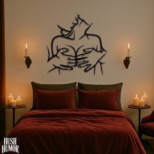 You Are Mine – Erotic Metal Wall Art for Bedroom, BDSM Lover Gift, Submissive Decor for Couples