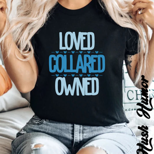 Submissive T-shirt, Loved Collared Owned Tee, Submissive Wife Gift