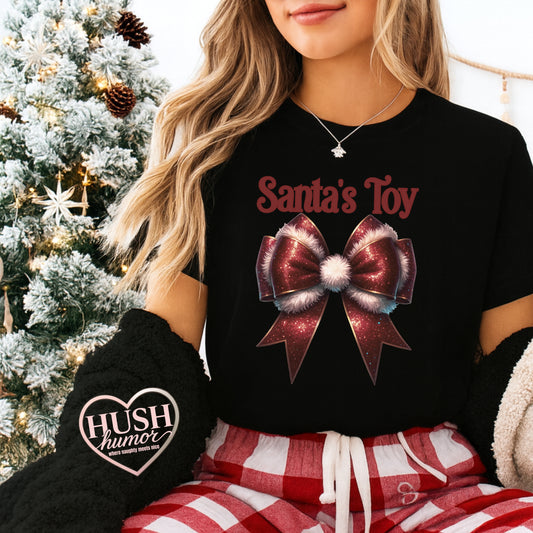 Santa’s Toy Favorite Christmas Party Suggestive Tee – Funny Adult NSFW Holiday Party T-Shirt