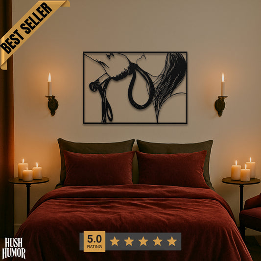 Whipping Submissive BDSM Spanking Decor, BDSM Metal Wall Art